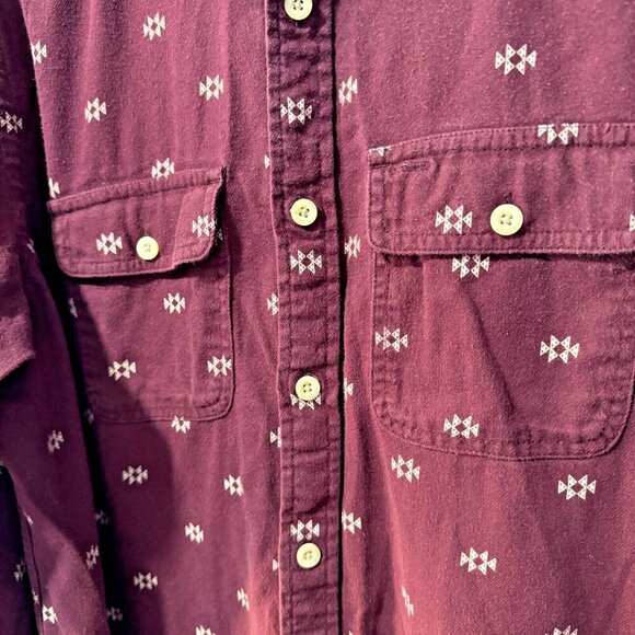 Old Navy vintage flannel shirt 100% cotton 2012 winter burgen mens size large - Picture 2 of 5